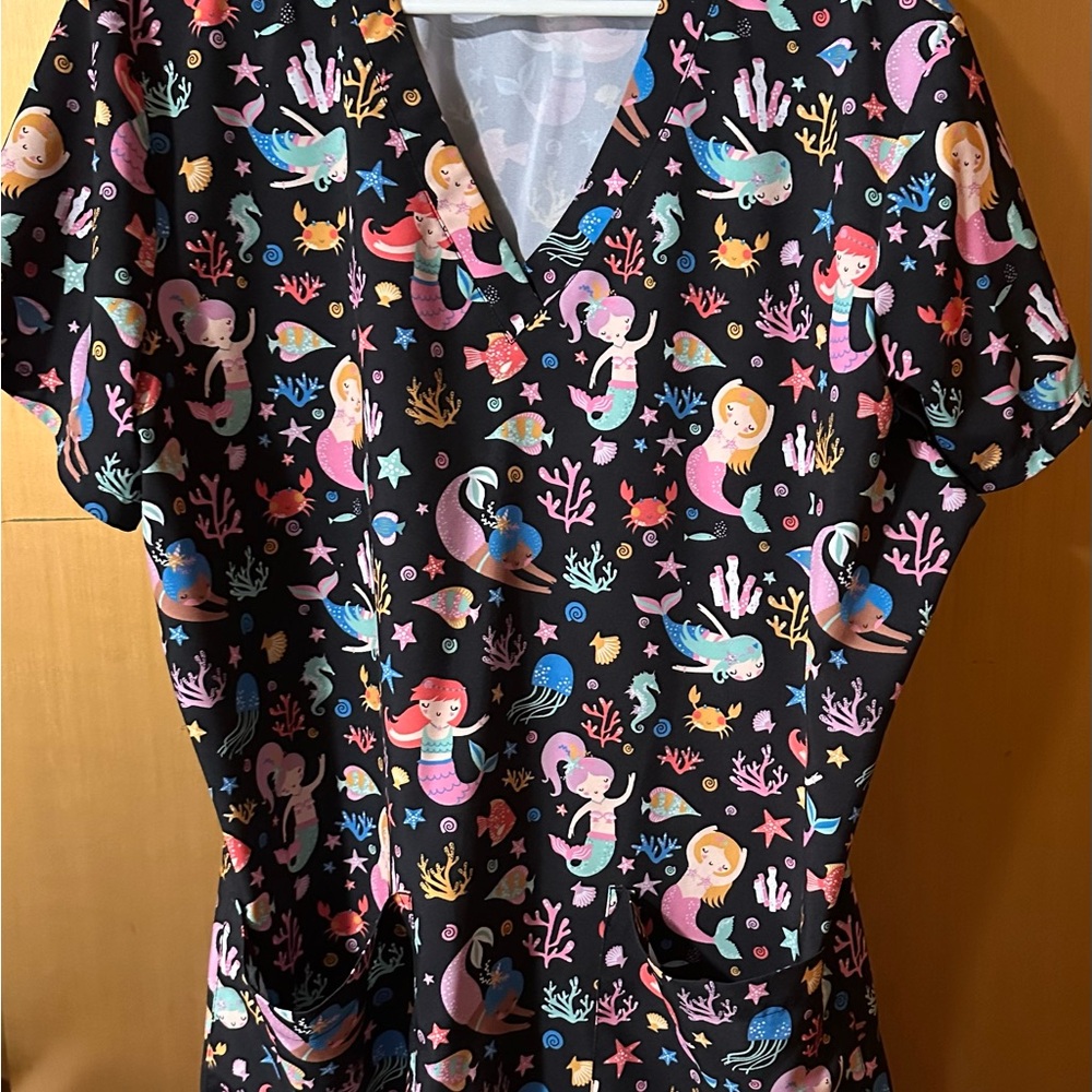 Mermaids Scrub Top
